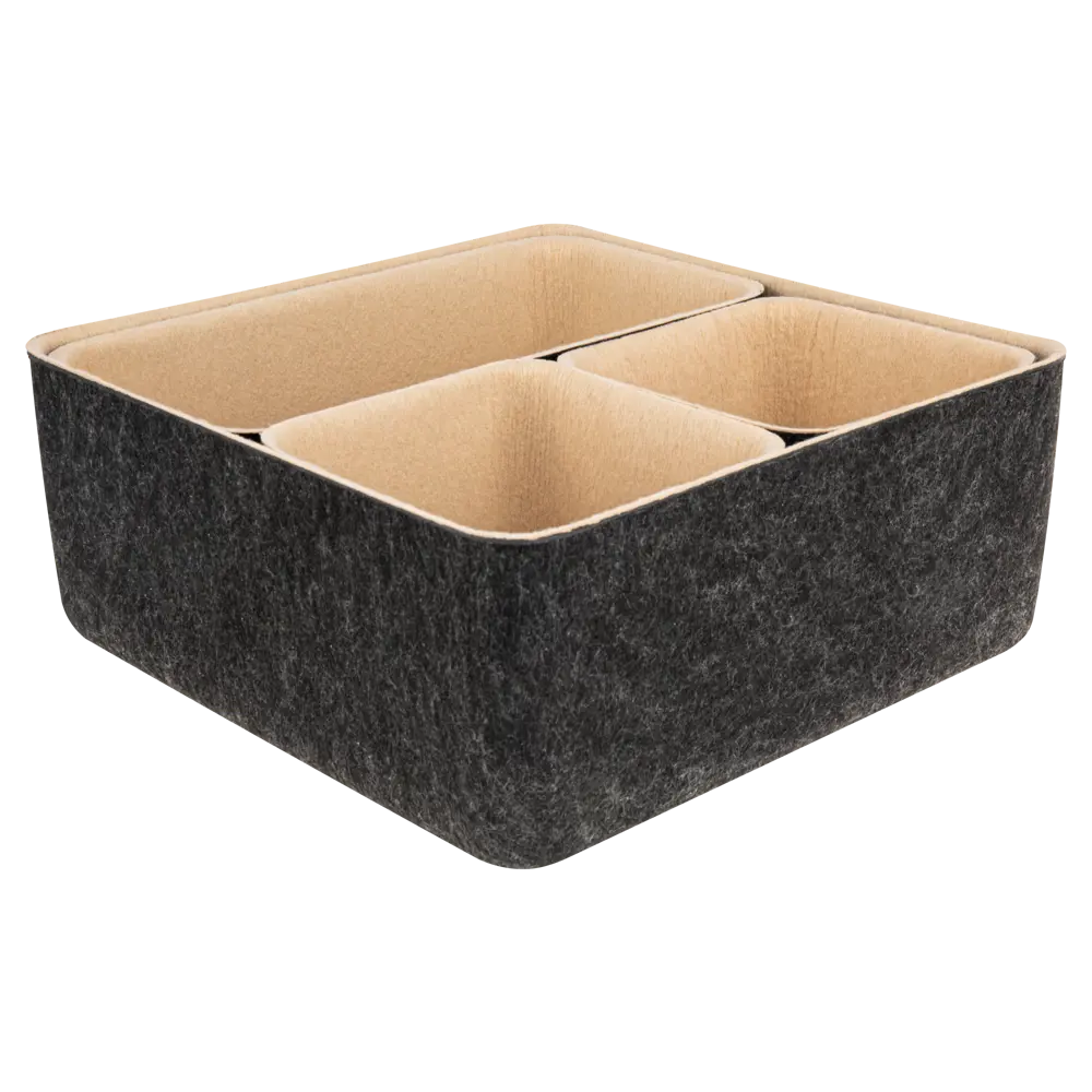 Органайзеры войлочные Larvij, 25x10x25 мм, серый/бежевый, 4 шт., LAJ133005DG