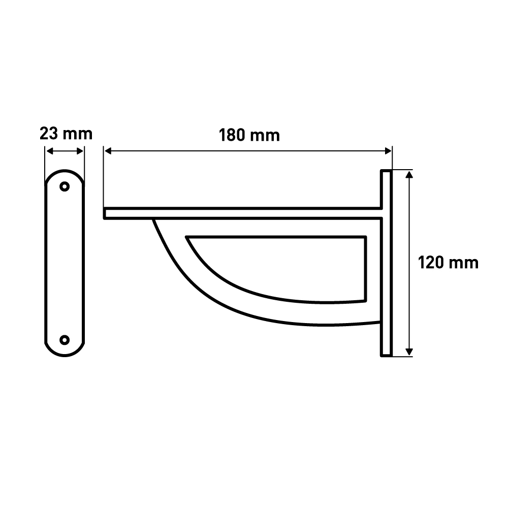 Кронштейн Larvij D-WALL, 180x120 мм, черный, L7721BL