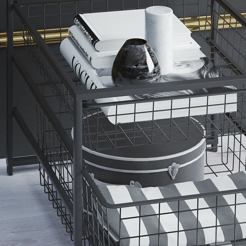 Корзина проволочная для рамы Larvij, 555x410x85 мм, черный, L9529BL(N)