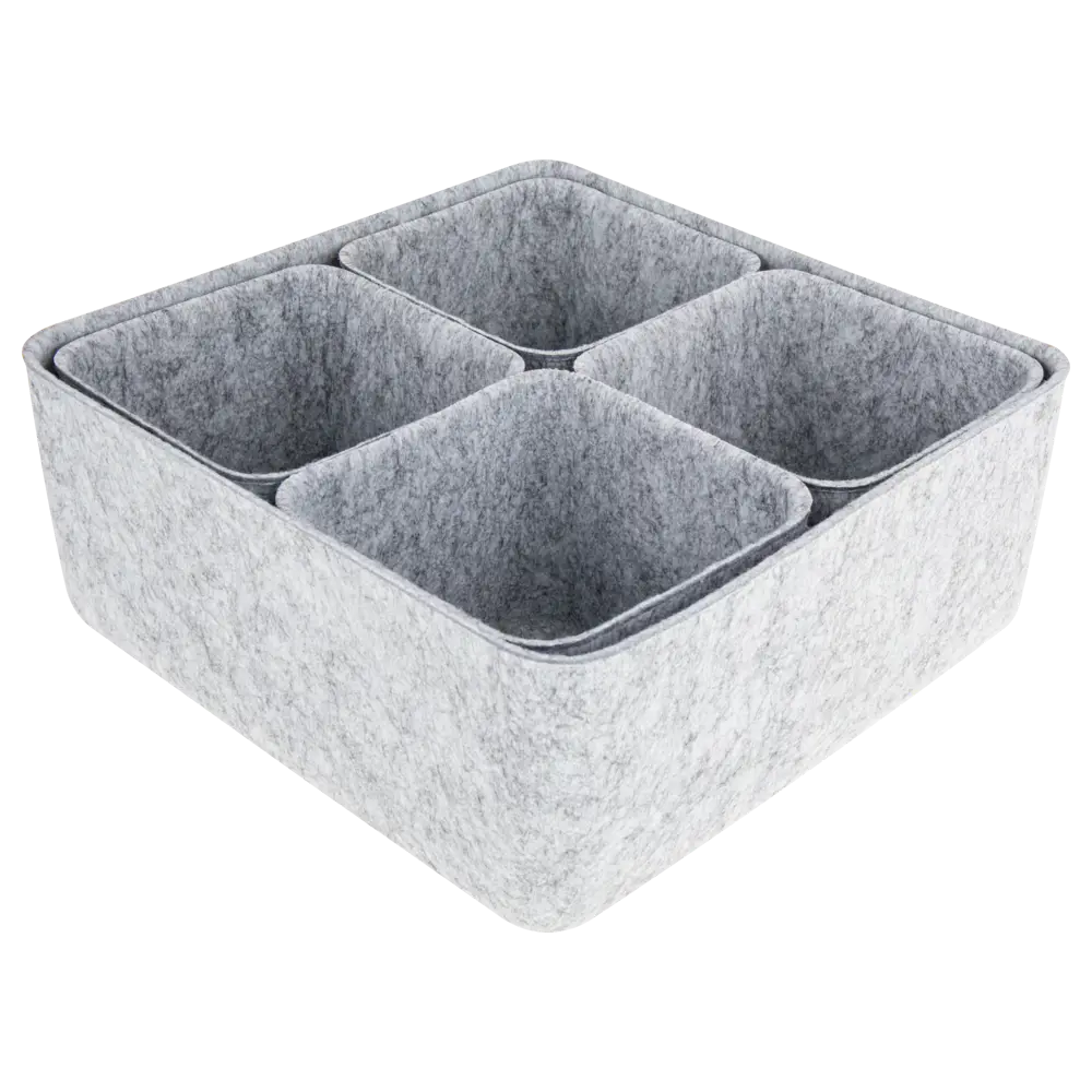 Органайзеры войлочные Larvij, 25x10x25 мм, серый, 5 шт., LAJ133004LG