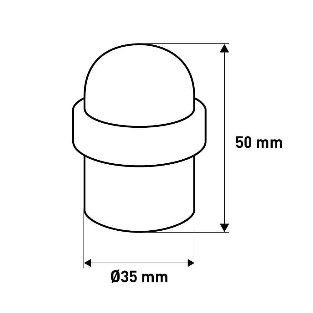 Стопор дверной металлический Larvij, 35x35x50 мм, никель, LDS002NI