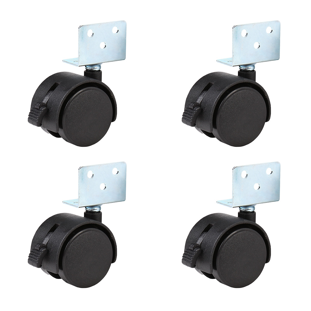 Комплект мебельныx поворотныx колес Larvij, с тормозом, Ø40 мм, 4 шт, LW2SB-40BLx4