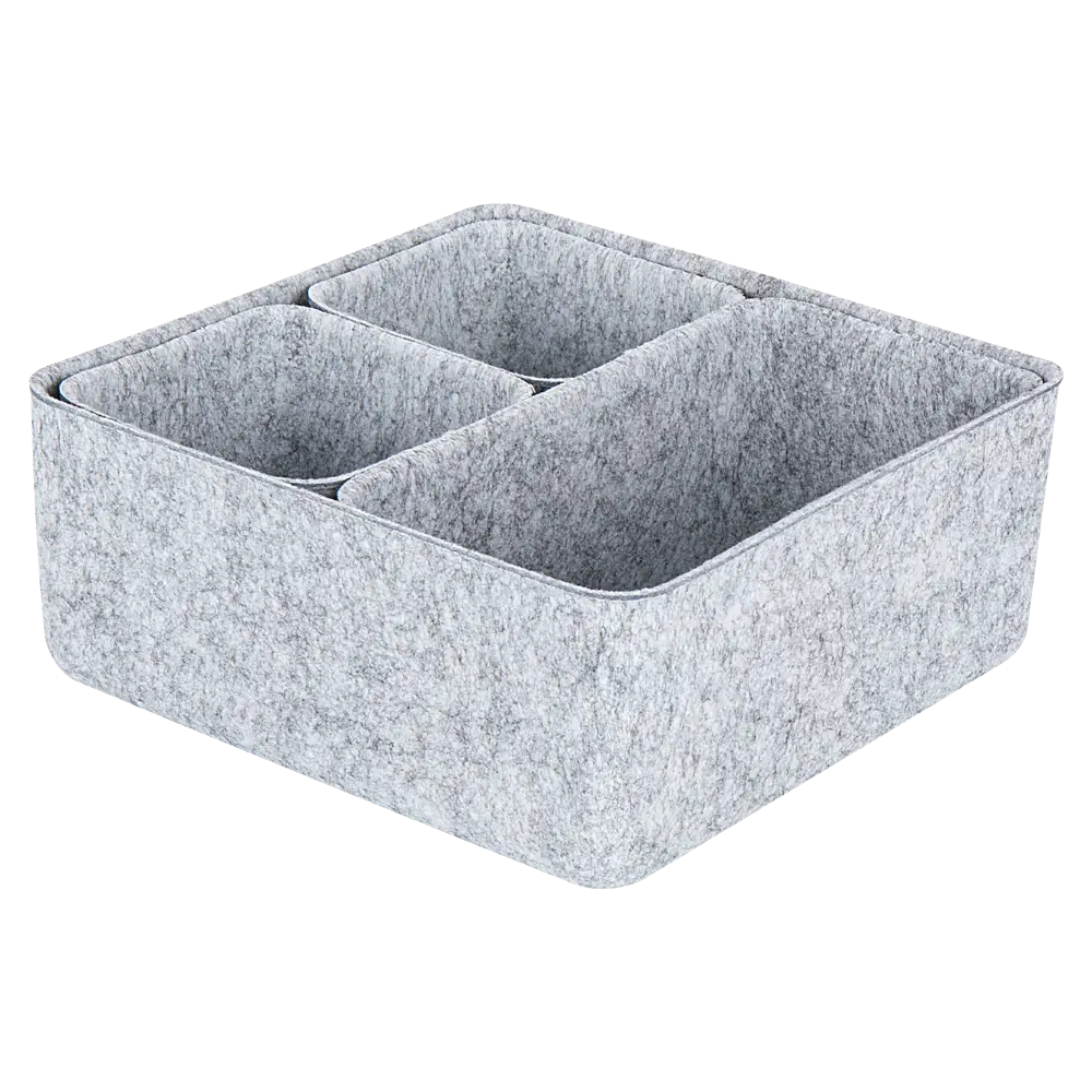 Органайзеры войлочные Larvij, 25x10x25 мм, серый, 4 шт., LAJ133005LG
