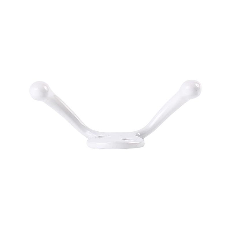 Крючок двойной стандартный Larvij, 75x25x55 мм, белый, LK0202WH