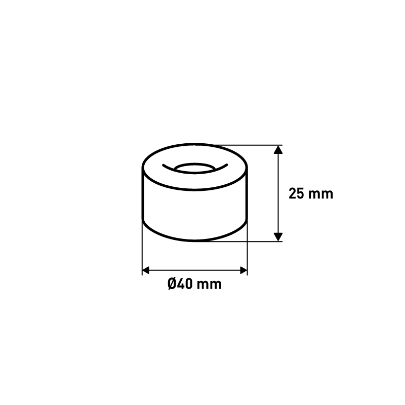 Стопор дверной резиновый Larvij, 40x40x25 мм, белый, LDS010WH