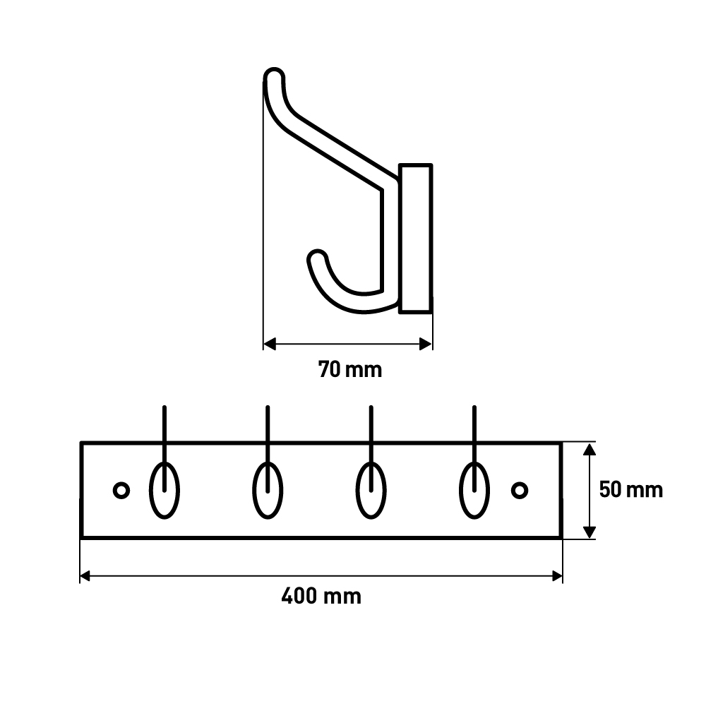 Вешалка Larvij, 400x70x50 мм, красное дерево / свинец, LH4MH01PB