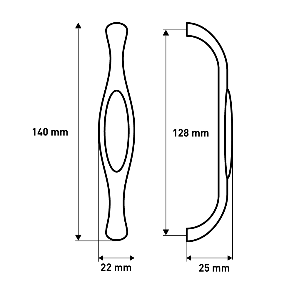 Ручка мебельная Larvij Скоба, 128 мм, черный / белый, L4.004.128BL