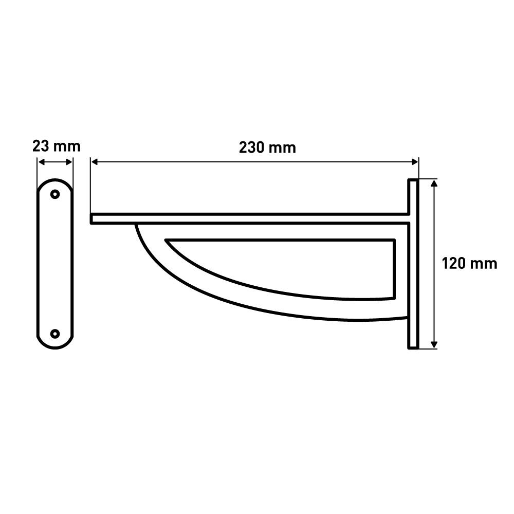 Кронштейн Larvij D-WALL, 250x120 мм, черный, L7722BL