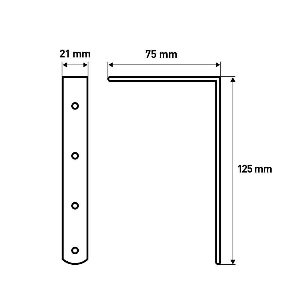 Кронштейн Larvij Angle, 75x125 мм, белый, L7652WH