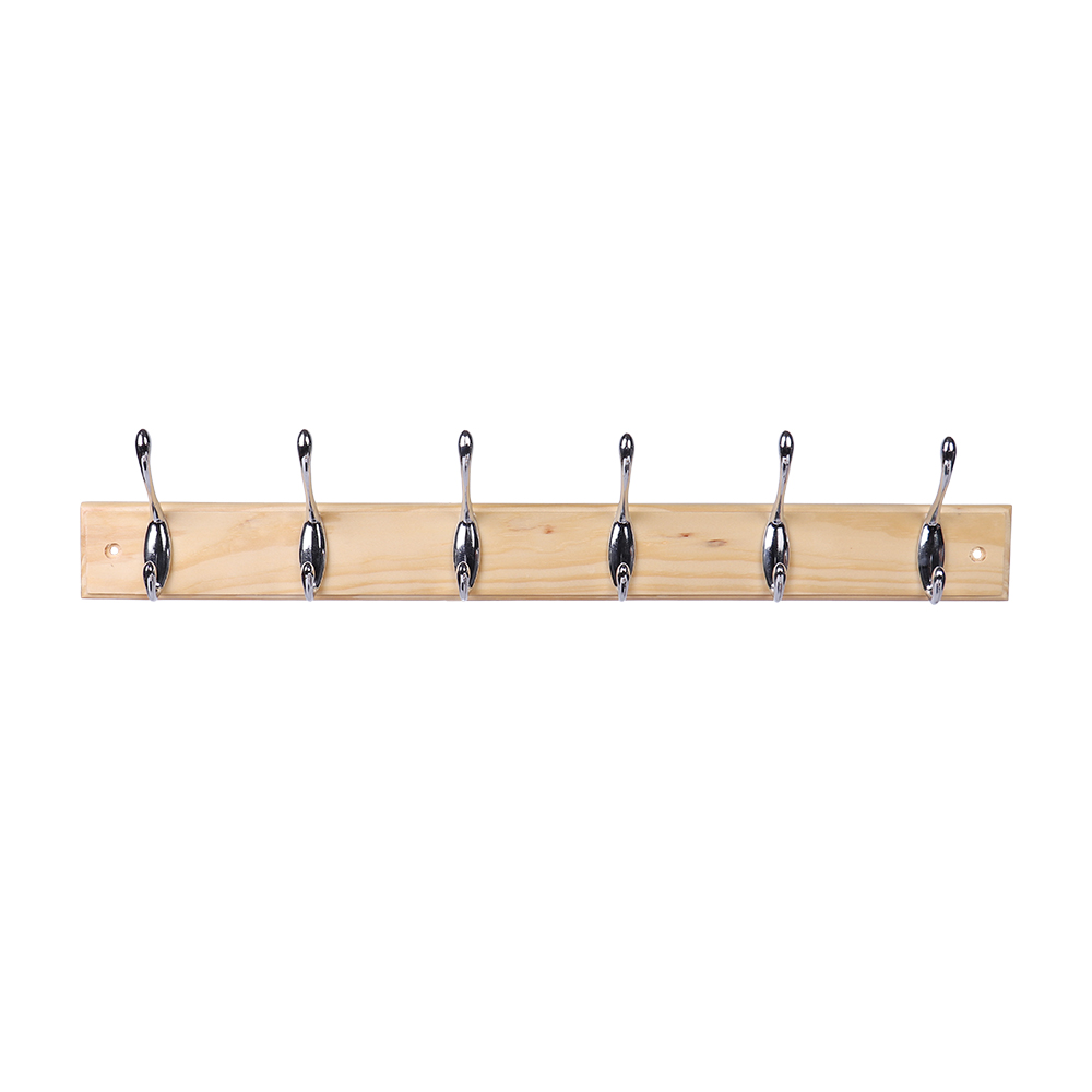 Вешалка для пальто и шапки Larvij, 680x70x50 мм, сосна / xром, LH6PN01CH