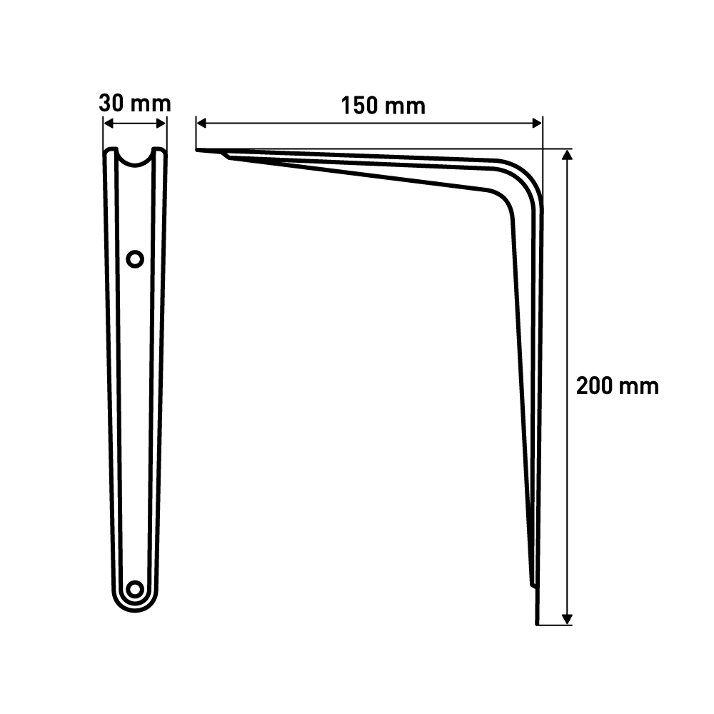 Кронштейн Larvij Стандартный, 150x200 мм, белый, L7200WH