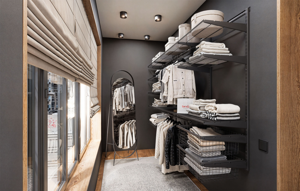 Полноценная гардеробная система на балконе