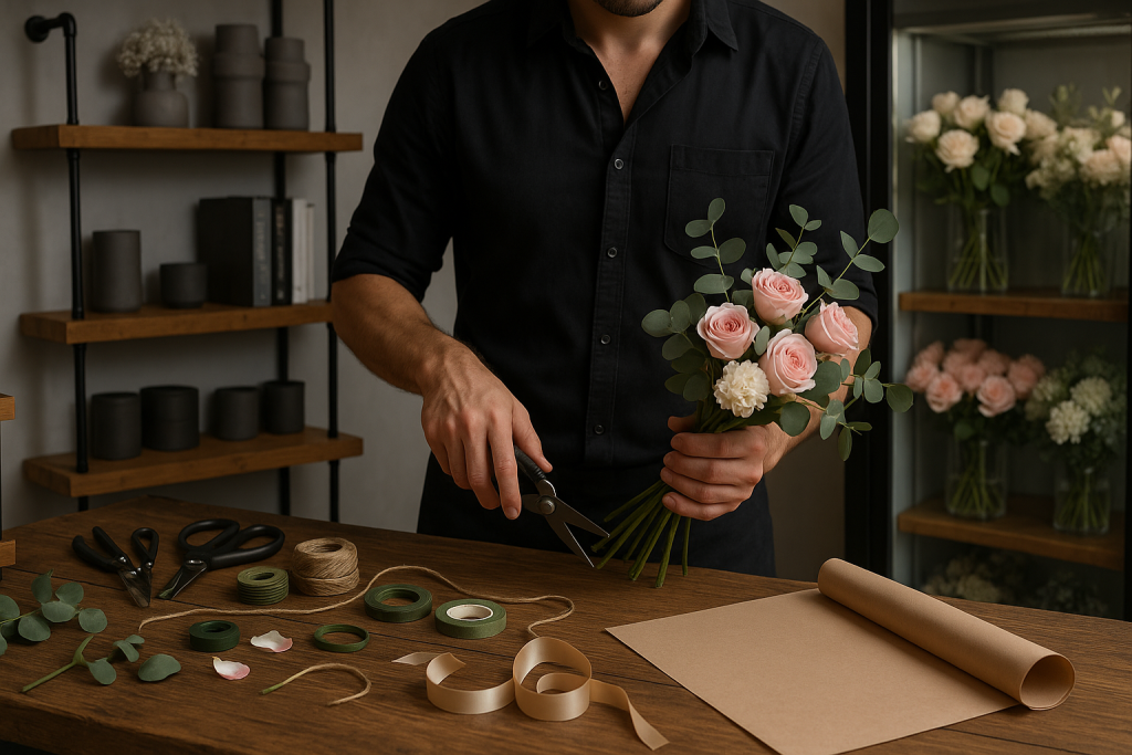 Система хранения в цветочном магазине