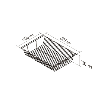Полка-корзина Larvij, 603x406 мм, магнолия, L9549MG