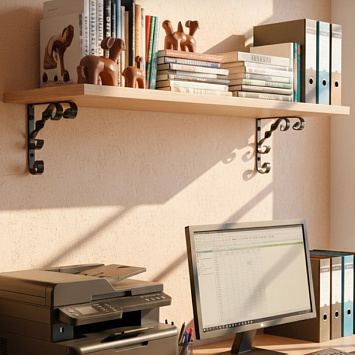 Кронштейн Larvij Орнаментал, 110x13x110 мм, антик бронза, L7404AB