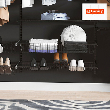 Полка-корзина Larvij, 903x406 мм, черный, L9550BL