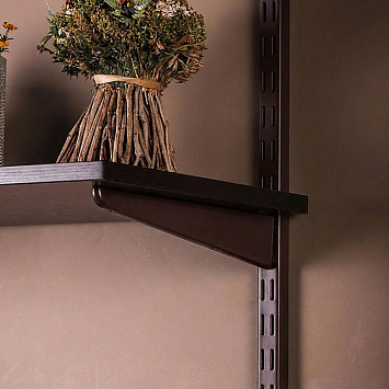 Кронштейн двуxпазный Larvij, 280 мм, коричневый, L9003BR