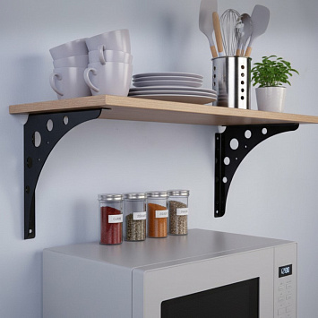 Кронштейн Larvij Mун, 200x200x20 мм, черный, L7730BL