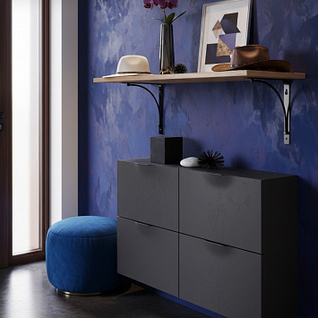 Кронштейн Larvij Арочный, 200x21x200 мм, черный, L7605BL