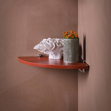 ЛДСП полка угловая Larvij, 350x16x350 мм, вишня, LWCHCSR35