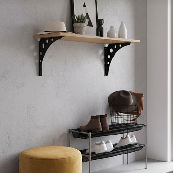 Кронштейн Larvij Mун, 250x250x26 мм, черный, L7731BL