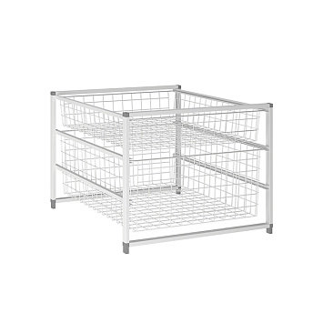 Тумба 3-уровневая с проволочными корзинами Larvij, 435x350x565 мм, белый, 01WH(N)