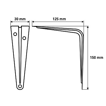 Кронштейн Larvij Практичный, 150x40x125 мм, черный, L7701BL
