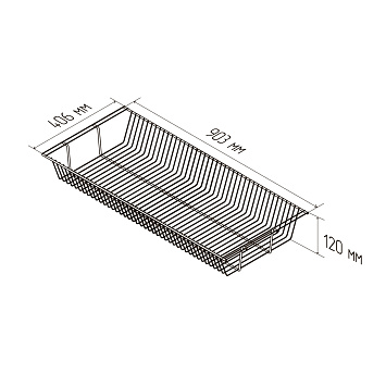 Полка-корзина Larvij, 903x406 мм, магнолия, L9550MG