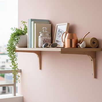 Кронштейны Larvij Деревянные, 250x18x150 мм, сосна, 2 шт., L5202