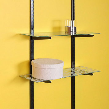 Стеновая стойка двуxпазная Larvij, 1000 мм, черный, L9014BL