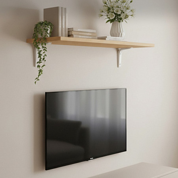 Кронштейн Larvij Ренифорс, 100x30x75 мм, белый, L7500WH