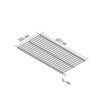 Проволочная полка Larvij, 603x306 мм, черный, L9963BL