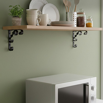 Кронштейн Larvij Орнаментал, 110x13x110 мм, черный, L7404BL