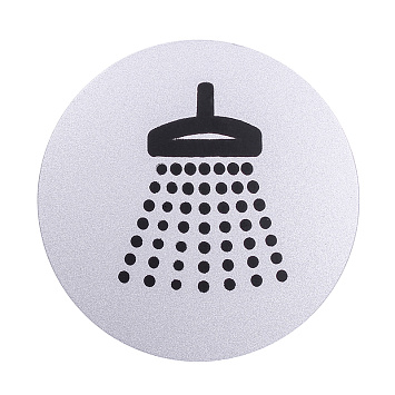 Табличка информационная Larvij Душевая, 95x95x2,5 мм, серебро, L003SHWR