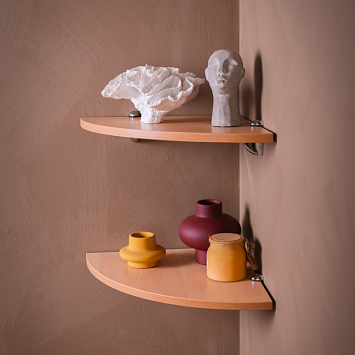 ЛДСП полка угловая Larvij, 350x16x350 мм, бук, LWBECSR35