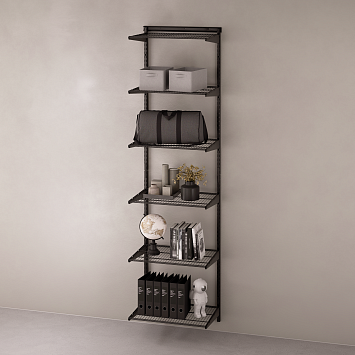 Комплект гардеробной системы Larvij, 640x2320x450 мм, черный, LWK403BL