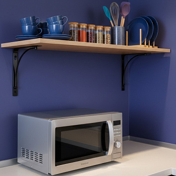 Кронштейн Larvij Арочный, 200x21x200 мм, черный, L7605BL