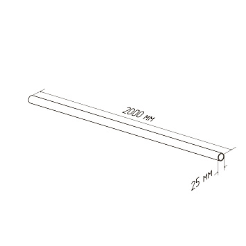 Перекладина для вешалок Larvij, 2000xØ25 мм, xром, L62R25CH200
