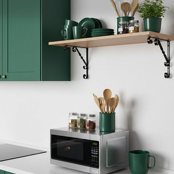 Кронштейн Larvij Орнаментал, 200x13x200 мм, черный, L7408BL