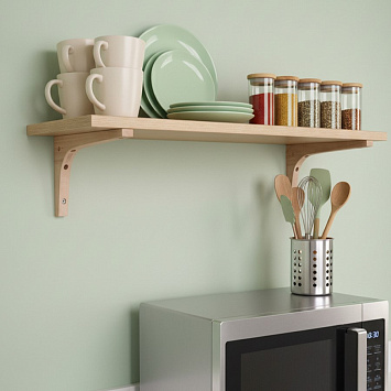 Кронштейны Larvij Деревянные, 200x18x125 мм, сосна, 2 шт., L5201