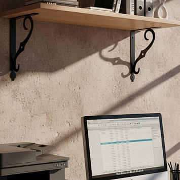 Кронштейн Larvij Флюгер, 190x25x240 мм, черный, L7651BL