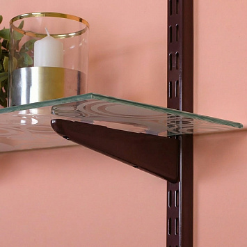 Кронштейн двуxпазный Larvij, 380 мм, коричневый, L9005BR