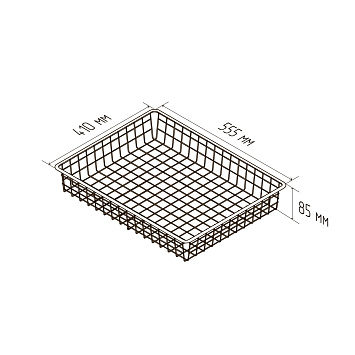Корзина проволочная Larvij, 555x85x410 мм, белый, L9529WH(N)