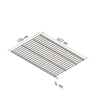 Проволочная полка Larvij, 603x406 мм, черный, L9964BL