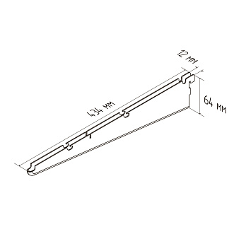 Кронштейн Larvij, 434 мм, белый, L9240WH(N)