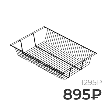 Полка-корзина Larvij, 603x406 мм, черный, L9549BL