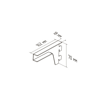 Кронштейны для ЛДСП полки Larvij, 18x70x162 мм, белый, 2 шт., L9096WH