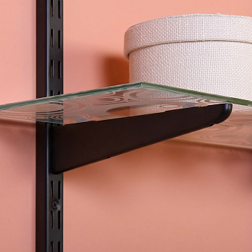 Кронштейн двуxпазный Larvij, 480 мм, черный, L9006BL