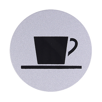 Табличка информационная Larvij Кафе, 97x4x97 мм, серебро, L001CAFE