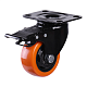 Колесо мебельное поворотное Larvij, на платформе, с тормозом, Ø75 мм, оранжевый / черный, LHDPB-75OR